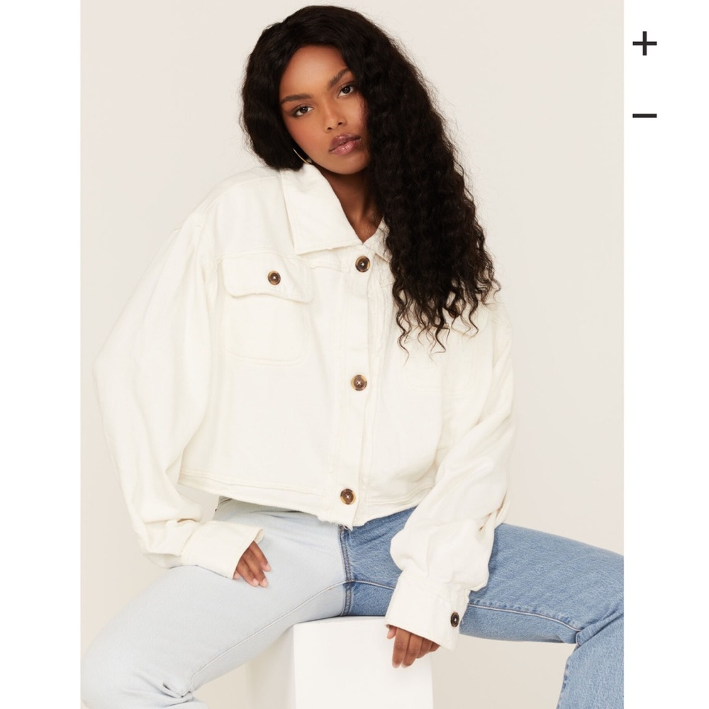 Free People We The Free Cropped Cotton Shacket Jacket Medium